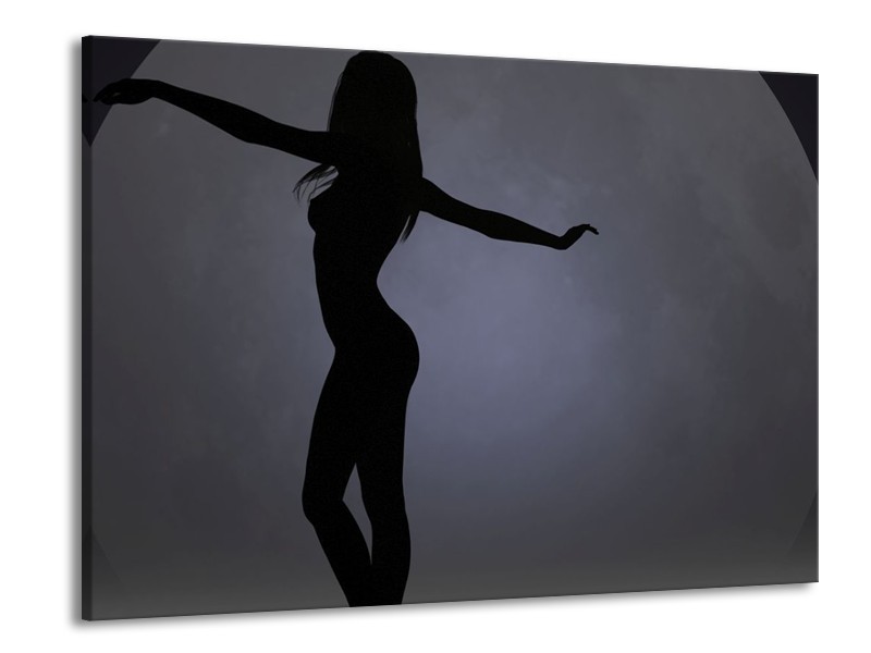 Canvas schilderij Vrouw | Zwart, Grijs, Wit | 100x70cm 1Luik