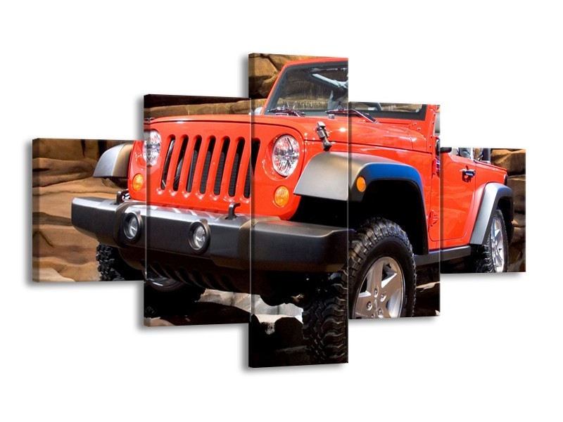 Glas schilderij Auto | Rood, Zwart, Grijs | 125x70cm 5Luik