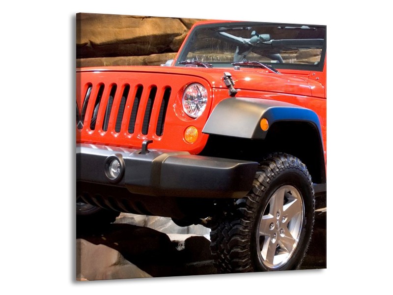 Glas schilderij Auto | Rood, Zwart, Grijs | 50x50cm 1Luik