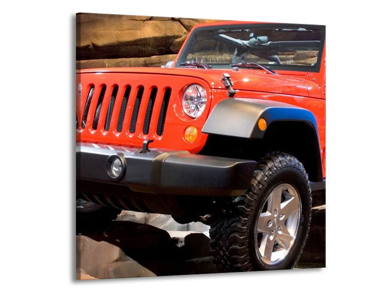 Glas schilderij Auto | Rood, Zwart, Grijs | 70x70cm 1Luik