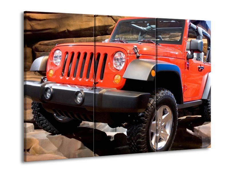 Glas schilderij Auto | Rood, Zwart, Grijs | 90x60cm 3Luik