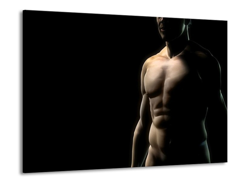 Canvas schilderij Man | Zwart, Crème | 100x70cm 1Luik