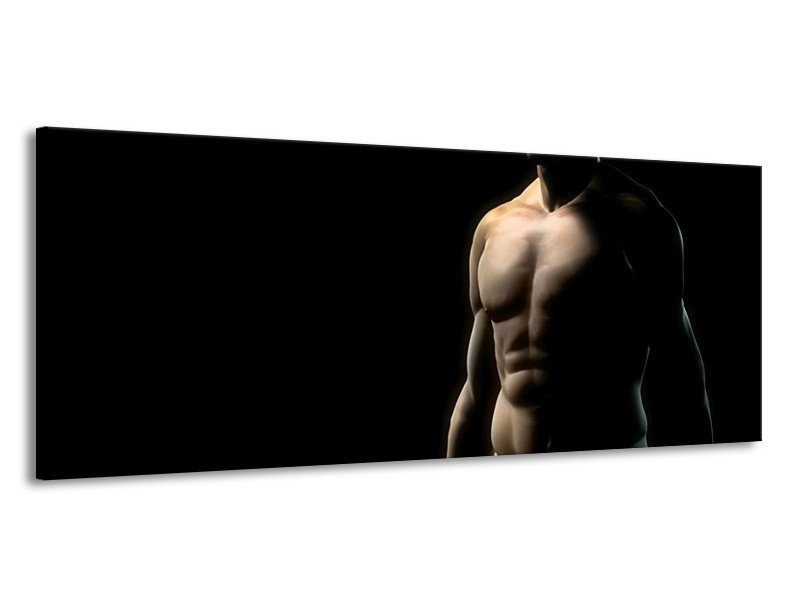 Canvas schilderij Man | Zwart, Crème | 145x58cm 1Luik