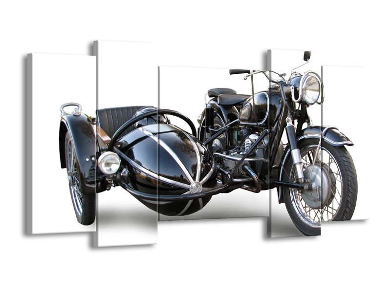 Glas schilderij Motor | Grijs, Zwart, Wit | 120x65cm 5Luik