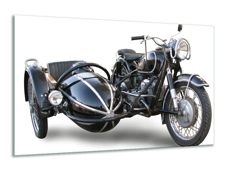 Glas schilderij Motor | Grijs, Zwart, Wit | 120x70cm 1Luik