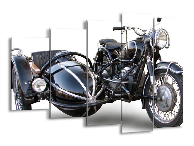 Glas schilderij Motor | Grijs, Zwart, Wit | 150x100cm 5Luik