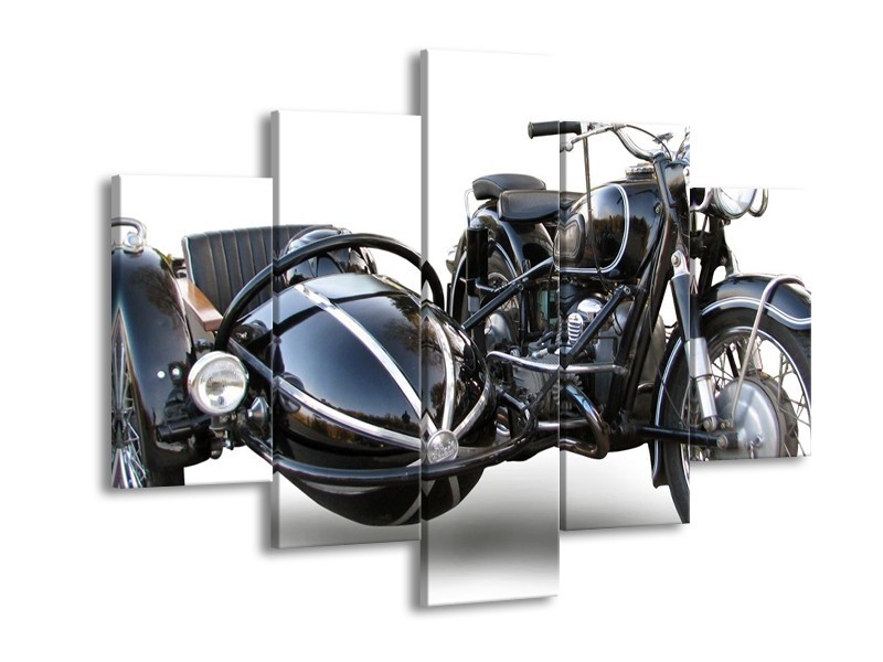 Glas schilderij Motor | Grijs, Zwart, Wit | 150x105cm 5Luik