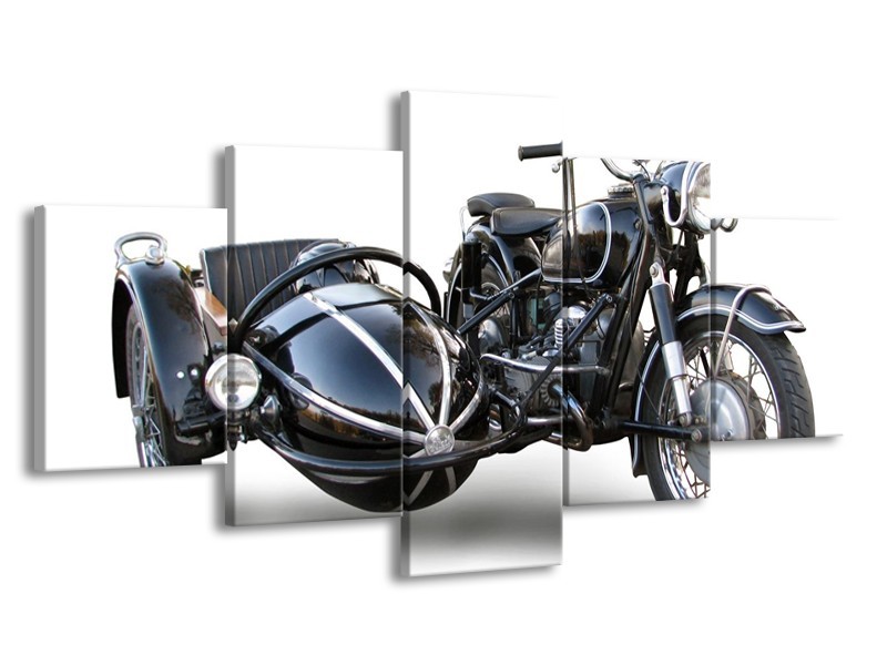 Glas schilderij Motor | Grijs, Zwart, Wit | 150x80cm 5Luik