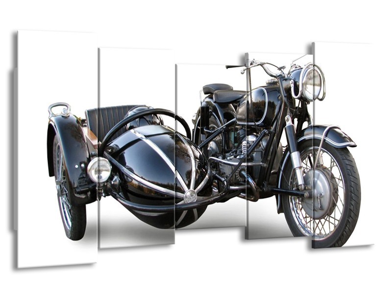 Glas schilderij Motor | Grijs, Zwart, Wit | 150x80cm 5Luik
