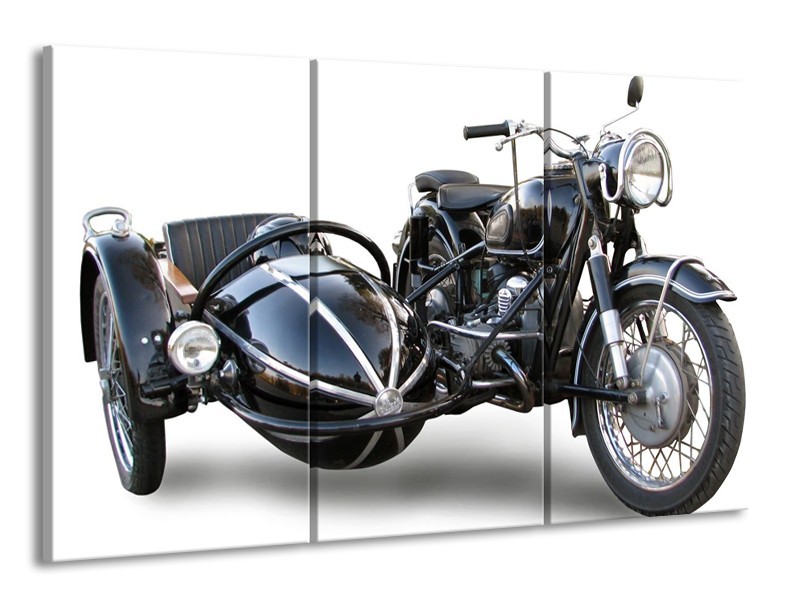 Glas schilderij Motor | Grijs, Zwart, Wit | 165x100cm 3Luik
