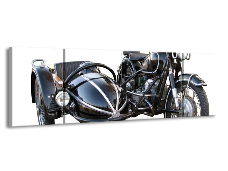 Glas schilderij Motor | Grijs, Zwart, Wit | 170x50cm 3Luik