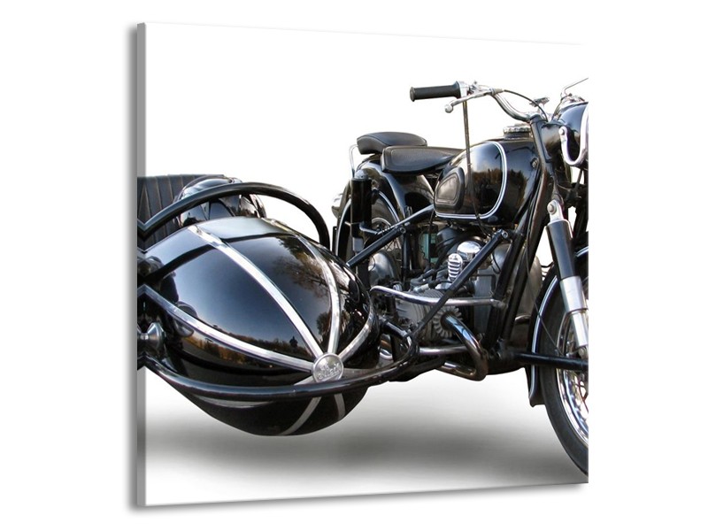 Glas schilderij Motor | Grijs, Zwart, Wit | 50x50cm 1Luik