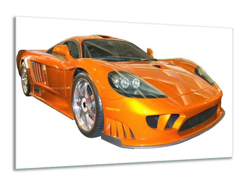 Glas schilderij Auto | Geel, Oranje, Wit | 120x70cm 1Luik