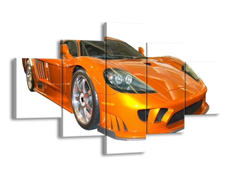 Glas schilderij Auto | Geel, Oranje, Wit | 125x70cm 5Luik