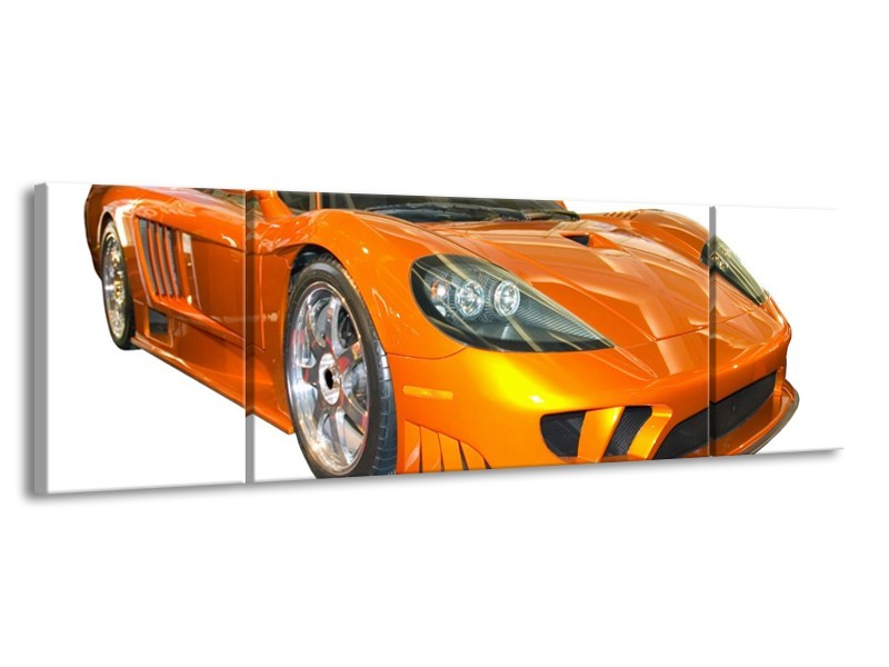 Glas schilderij Auto | Geel, Oranje, Wit | 170x50cm 3Luik