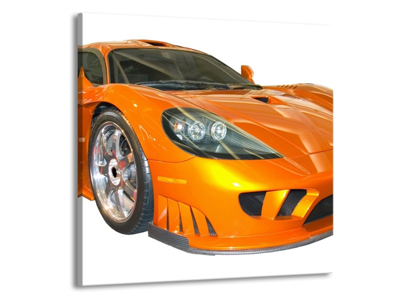 Glas schilderij Auto | Geel, Oranje, Wit | 50x50cm 1Luik
