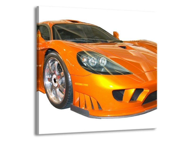 Glas schilderij Auto | Geel, Oranje, Wit | 70x70cm 1Luik