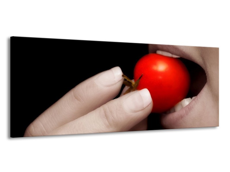 Canvas schilderij Tomaat | Rood, Wit, Zwart | 145x58cm 1Luik