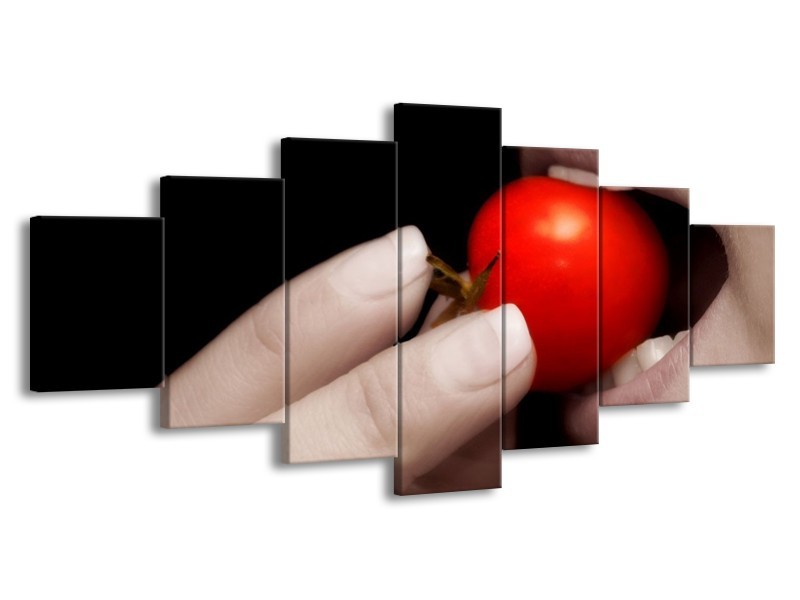 Glas schilderij Tomaat | Rood, Wit, Zwart | 210x100cm 7Luik