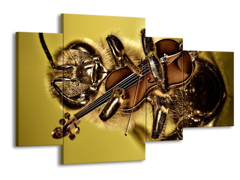 Canvas schilderij Muziek | Bruin, Groen | 120x75cm 4Luik