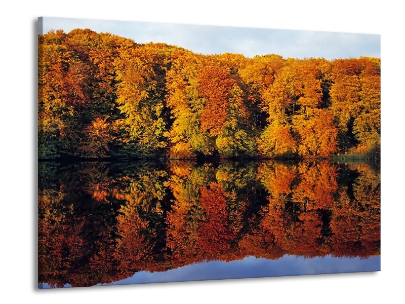 Canvas schilderij Herfst | Oranje, Groen, Geel | 100x70cm 1Luik