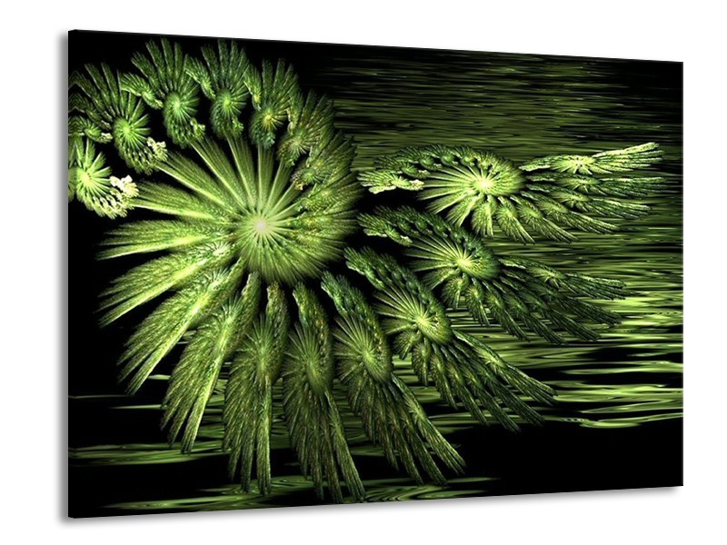 Canvas schilderij Abstract | Groen, Zwart | 100x70cm 1Luik