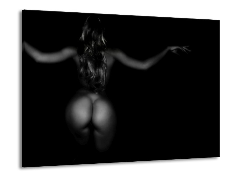 Glas schilderij Vrouw | Zwart, Grijs | 100x70cm 1Luik