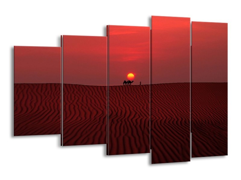 Glas schilderij Woestijn | Rood, Geel, Zwart | 150x100cm 5Luik