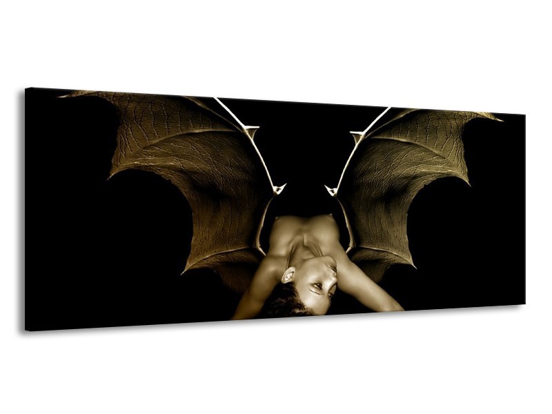 Canvas schilderij Lichaam | Zwart, Wit, Grijs | 145x58cm 1Luik