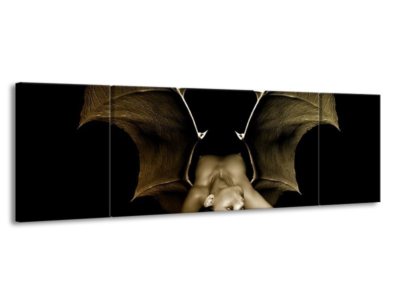 Canvas schilderij Lichaam | Zwart, Wit, Grijs | 170x50cm 3Luik