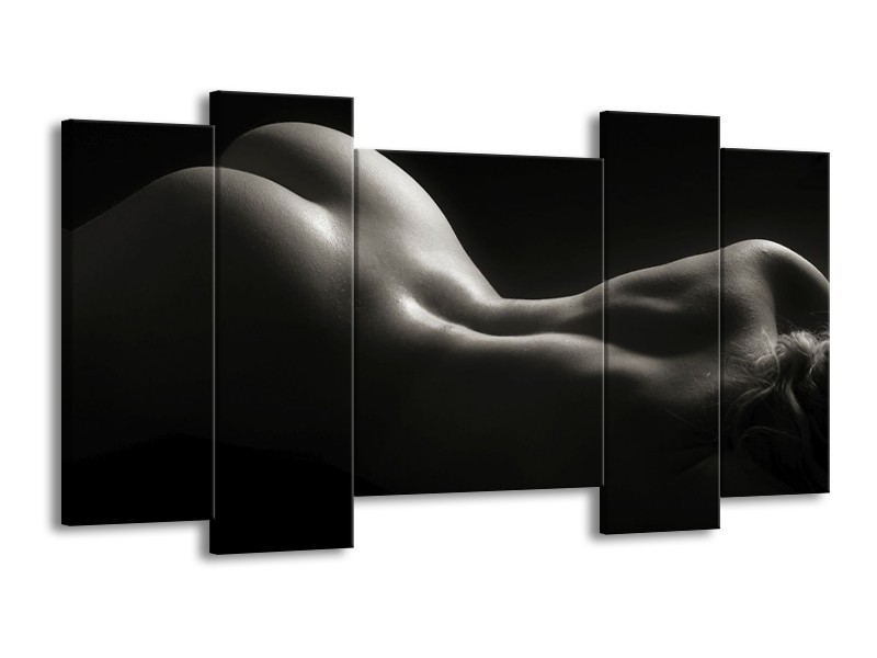 Canvas schilderij Lichaam | Zwart, Wit, Grijs | 120x65 5Luik
