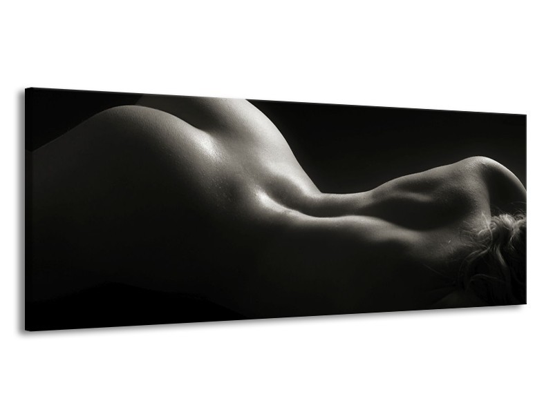 Canvas schilderij Lichaam | Zwart, Wit, Grijs | 145x58cm 1Luik