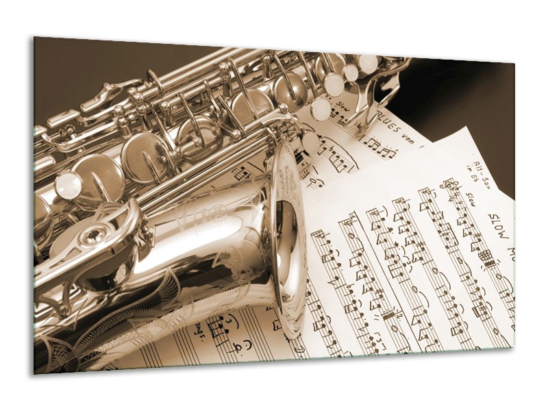 Glas schilderij Muziek | Wit, Grijs | 120x70cm 1Luik