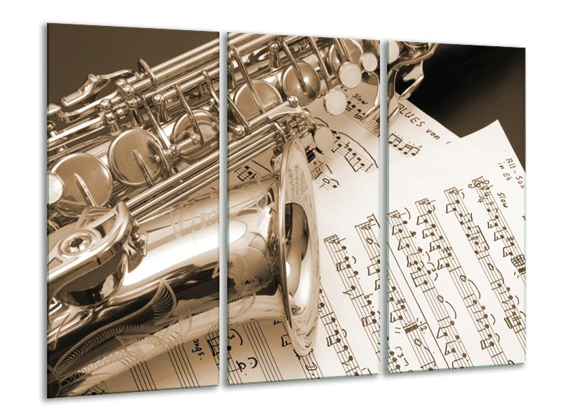 Canvas schilderij Muziek | Wit, Grijs | 120x80cm 3Luik