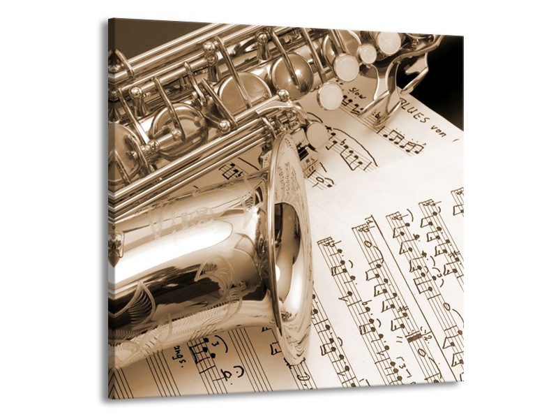 Glas schilderij Muziek | Wit, Grijs | 70x70cm 1Luik