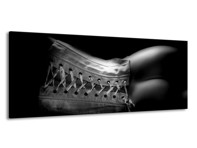 Canvas schilderij Lichaam | Grijs, Zwart, Wit | 145x58cm 1Luik