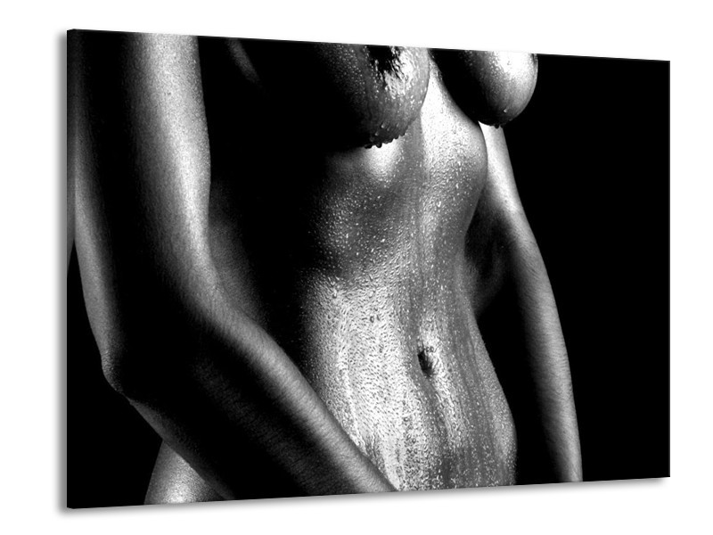 Canvas schilderij Lichaam | Grijs, Zwart, Wit | 100x70cm 1Luik