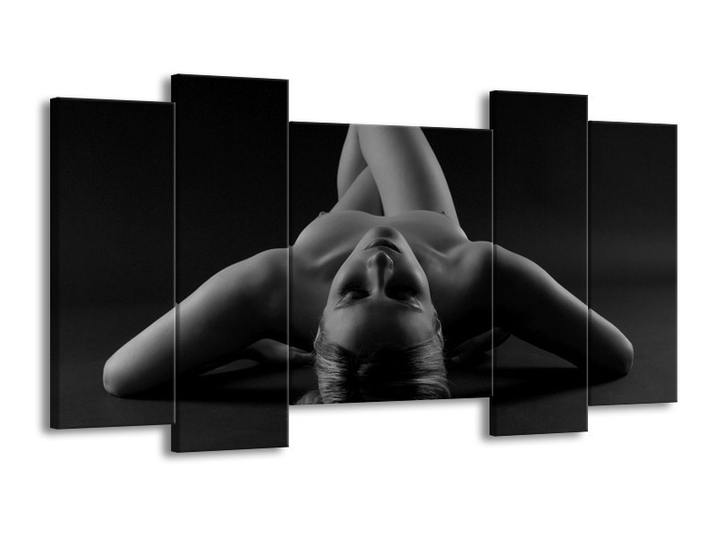 Canvas schilderij Lichaam | Zwart, Grijs | 120x65 5Luik