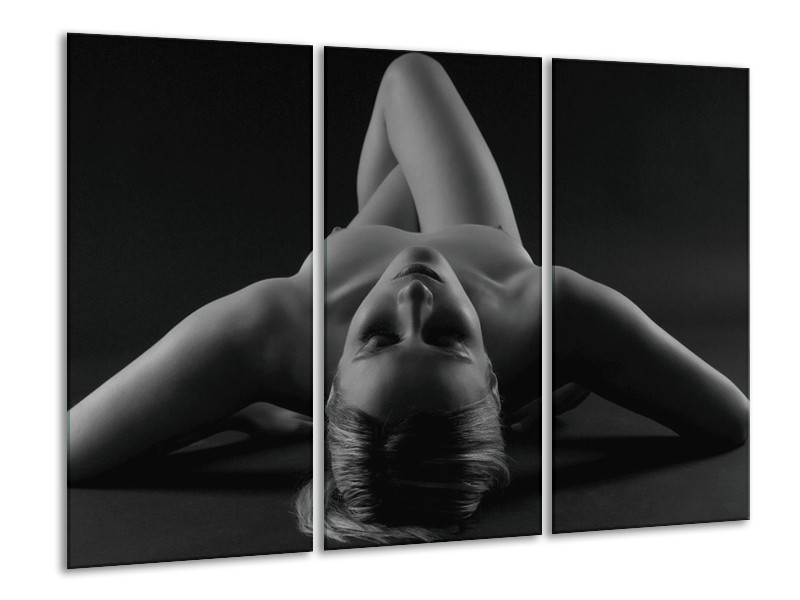 Canvas schilderij Lichaam | Zwart, Grijs | 120x80cm 3Luik