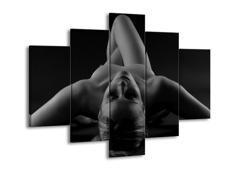 Canvas schilderij Lichaam | Zwart, Grijs | 150x105cm 5Luik