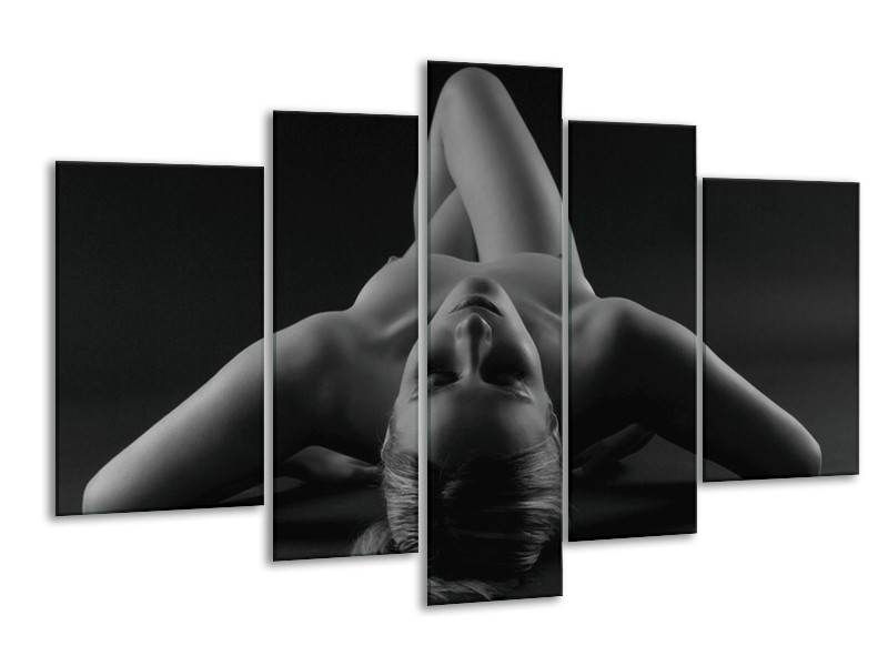 Canvas schilderij Lichaam | Zwart, Grijs | 170x100cm 5Luik