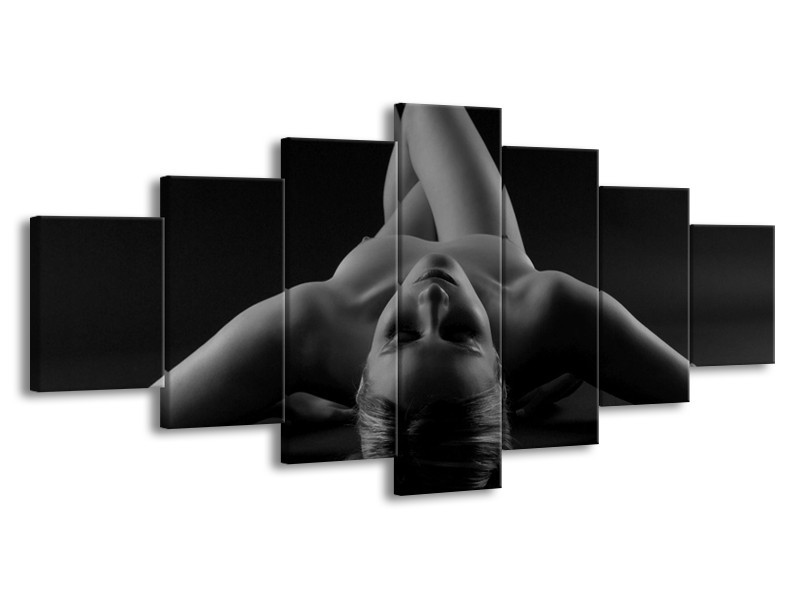 Canvas schilderij Lichaam | Zwart, Grijs | 210x100cm 7Luik