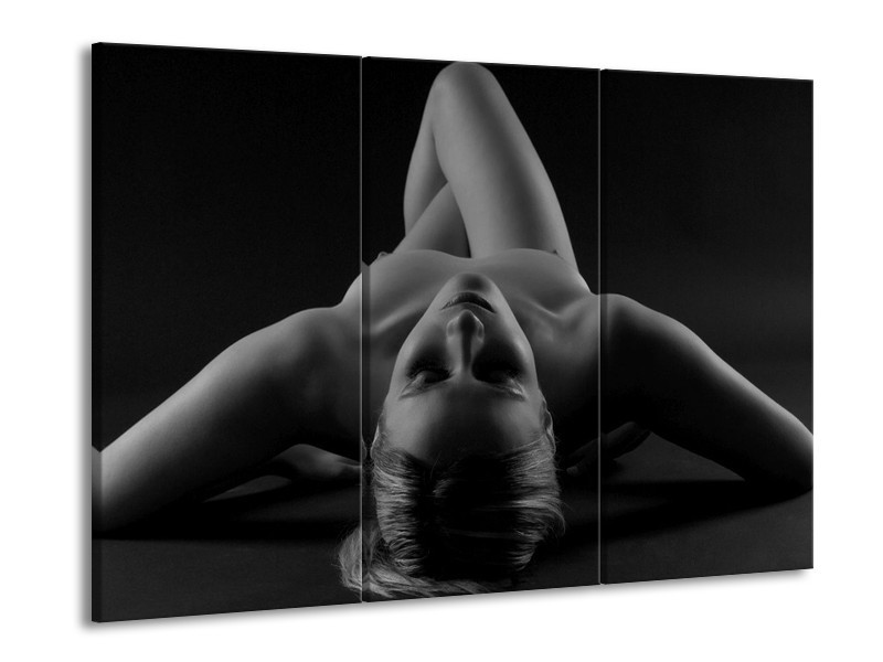 Glas schilderij Lichaam | Zwart, Grijs | 90x60cm 3Luik