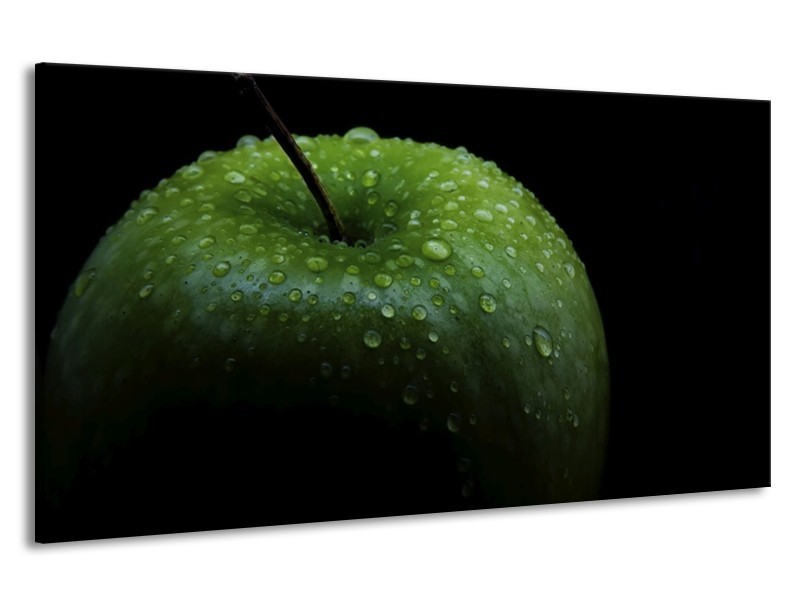 Canvas schilderij Appel | Groen, Zwart | 190x100cm 1Luik