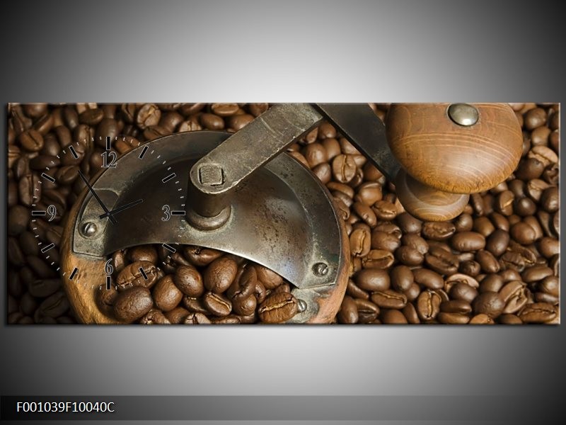 Klok schilderij Koffie | Bruin | 100x40cm 1Luik