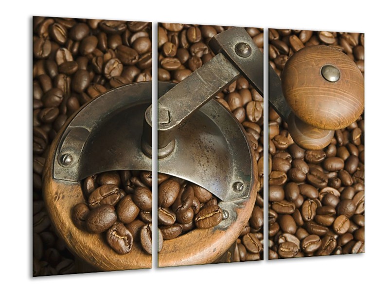 Canvas schilderij Koffie | Bruin | 120x80cm 3Luik