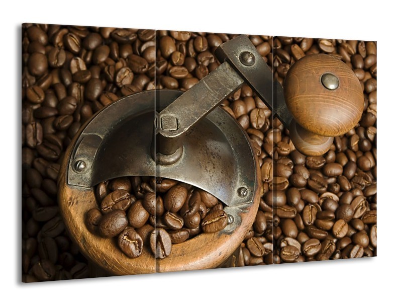 Canvas schilderij Koffie | Bruin | 165x100cm 3Luik