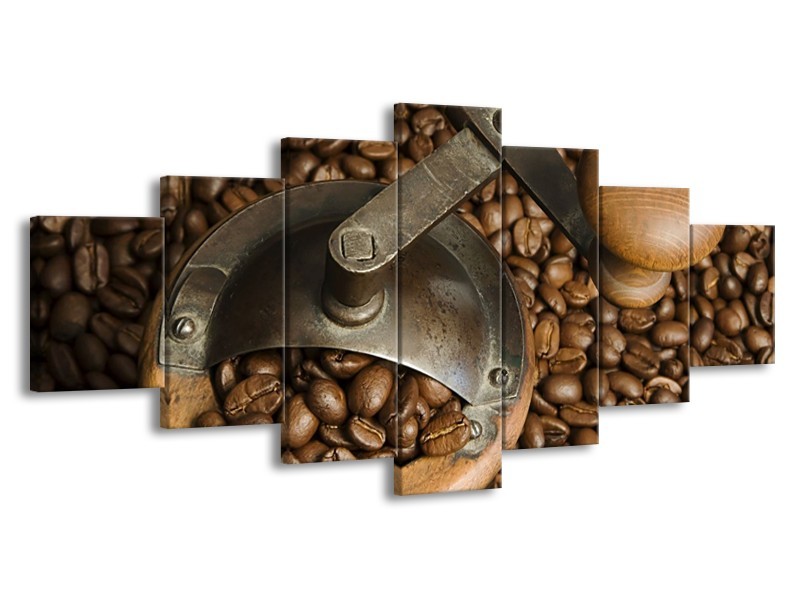 Canvas schilderij Koffie | Bruin | 210x100cm 7Luik