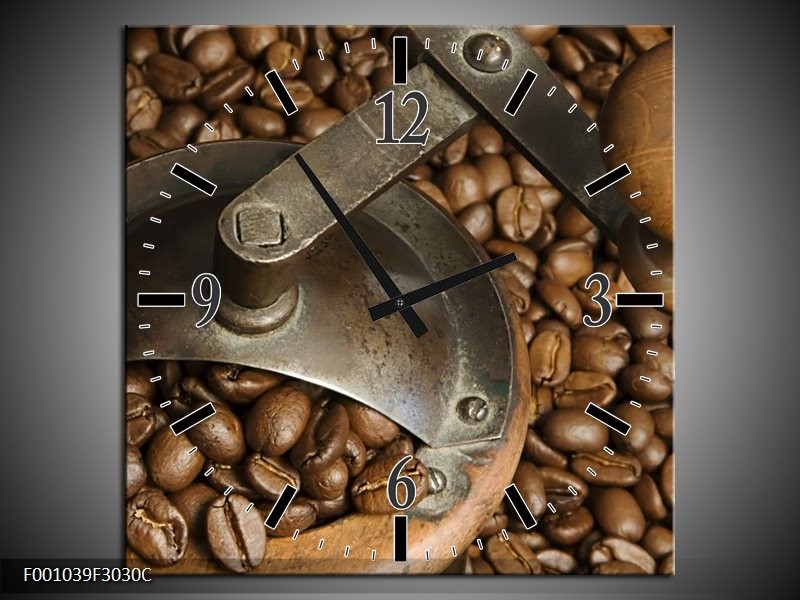 Klok schilderij Koffie | Bruin | 30x30cm 1Luik