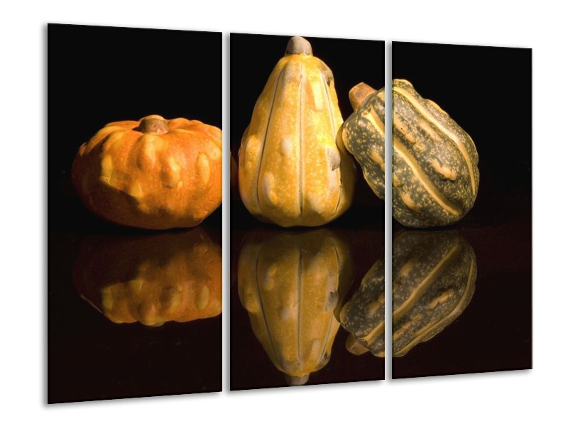 Canvas schilderij Groente | Geel, Oranje | 120x80cm 3Luik